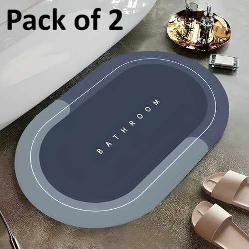Quick Drying Water Soak Bathroom Mat & Water Absorbent Door Mat, Floor Mat, Doormat (Pack of 2)