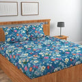 Poly Cotton Floral Fitted 1 Bedsheet with 2 Pillow Covers