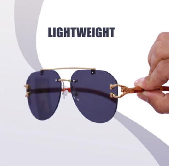 Premium Rimless Aviator Sunglasses (Pack of 1 )